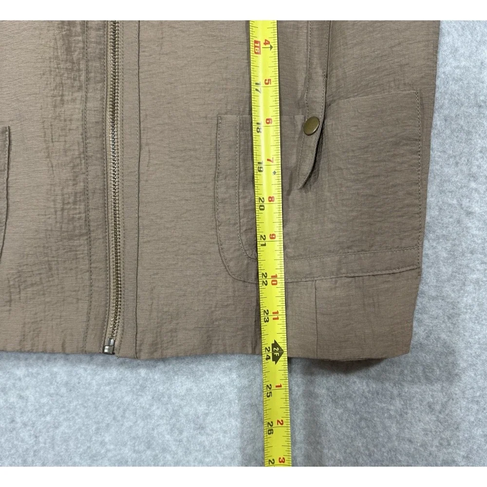 Nancy Bolen City Girl Jacket Women's Size Small Light Brown Lined Zip Up Pockets - Picture 6 of 10